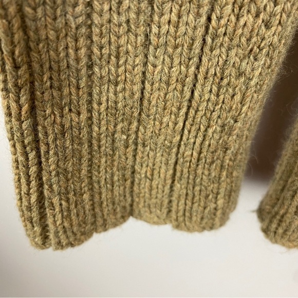 Old Navy Knit Collared Angora Lambs Wool Blend Sweater Cardigan Medium Tan - Picture 9 of 12